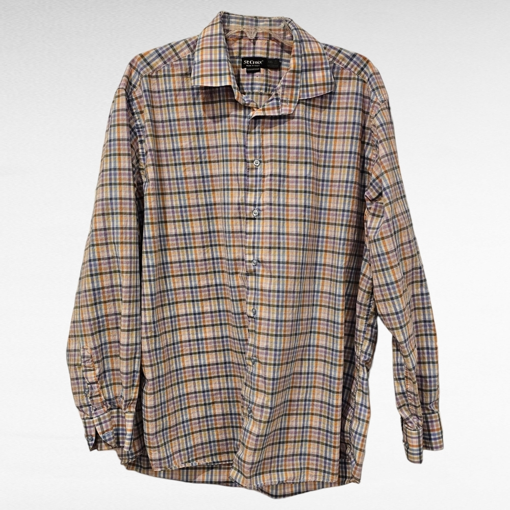 St Croix Comtemporary Long Sleeve Shirt Size XXL 18/18.5